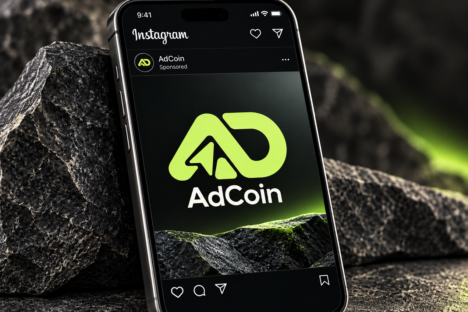 AdCoin social feed advertising creative