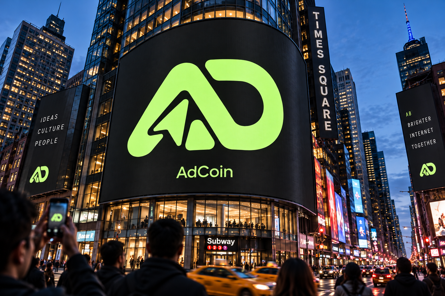 AdCoin billboard concept in Times Square